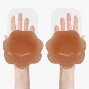 Set of 2 - Silicone nipple adhesive bra Breast lift bra - large brown -N…